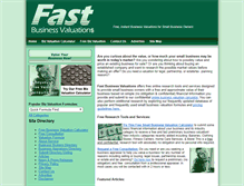 Tablet Screenshot of fastbusinessvaluations.com